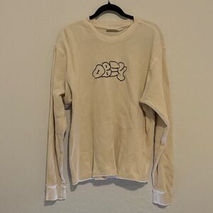 Obey Cream Long Sleeve Top